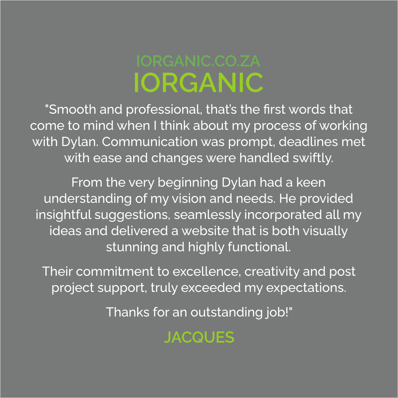 iOrganic Review Slider